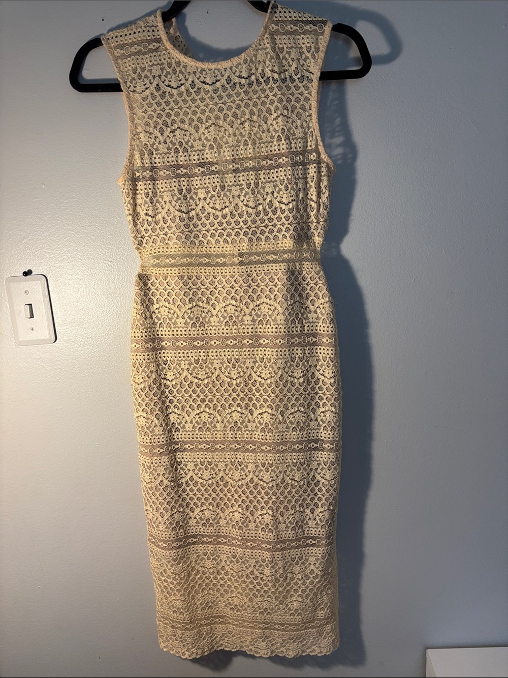 Zara Cream Lace Sleeveless Sheath Dress